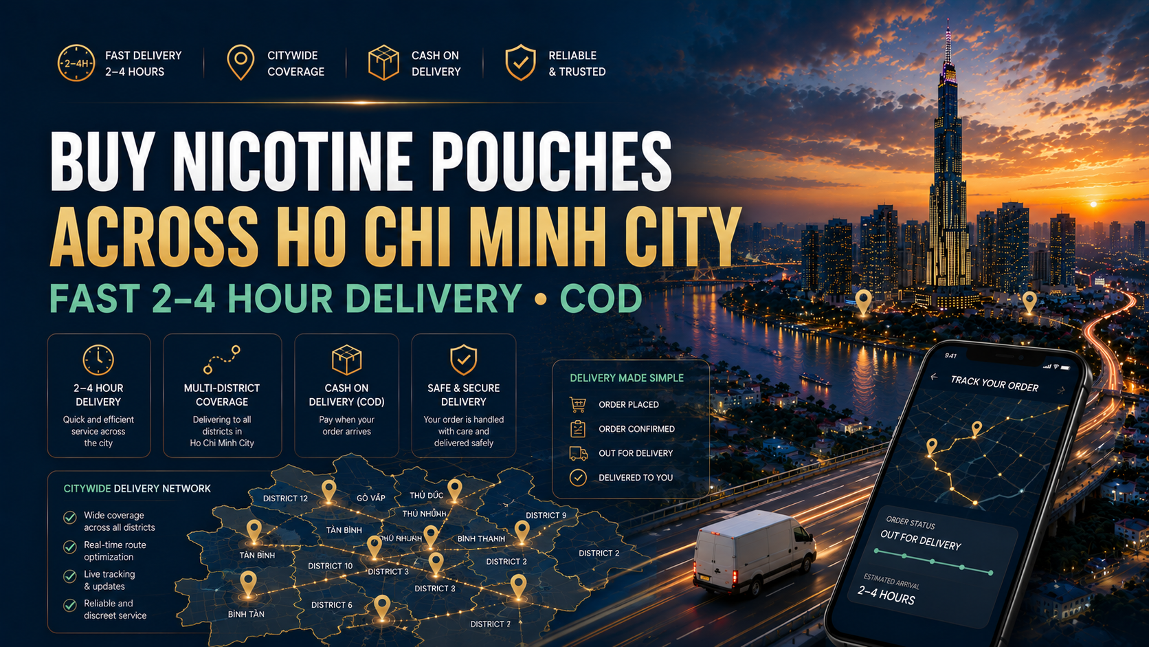Mua Nicotine Pouch Tại Các Quận TP.HCM — Giao Nhanh 2-4 Giờ, COD